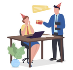 office anniversary business cards