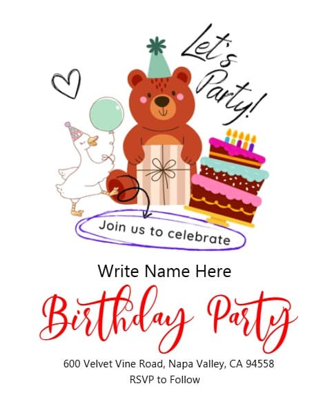 Bear And Cake Party Bear And Cake Party