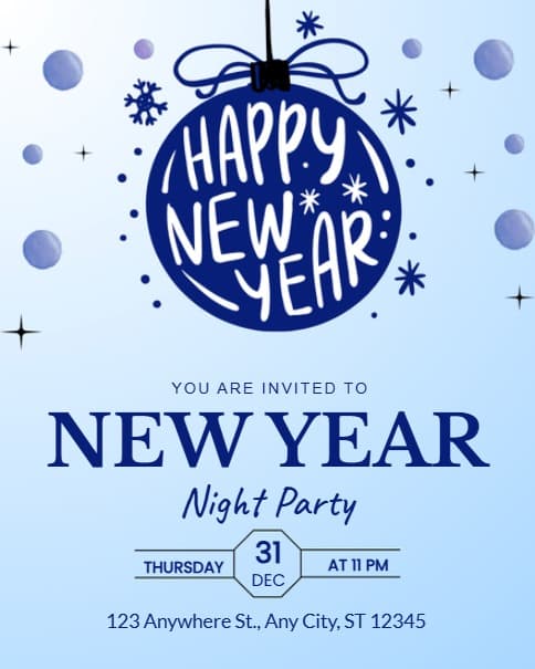 New Year Eve Party Invitation New Year Eve Party Invitation
