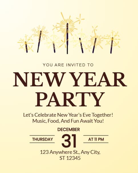 New Year Party Invitation New Year Party Invitation