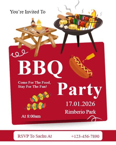 BBQ Party Invitation BBQ Party Invitation