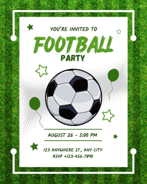 Football Party Invitation Football Party Invitation