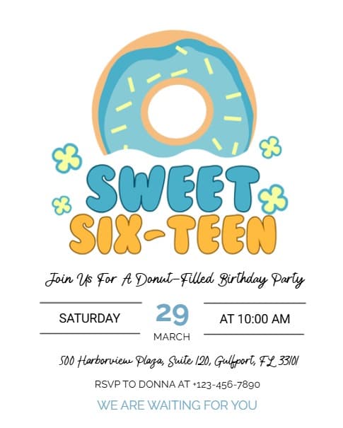 Sweet Sixteen Donut Sweet Sixteen Donut